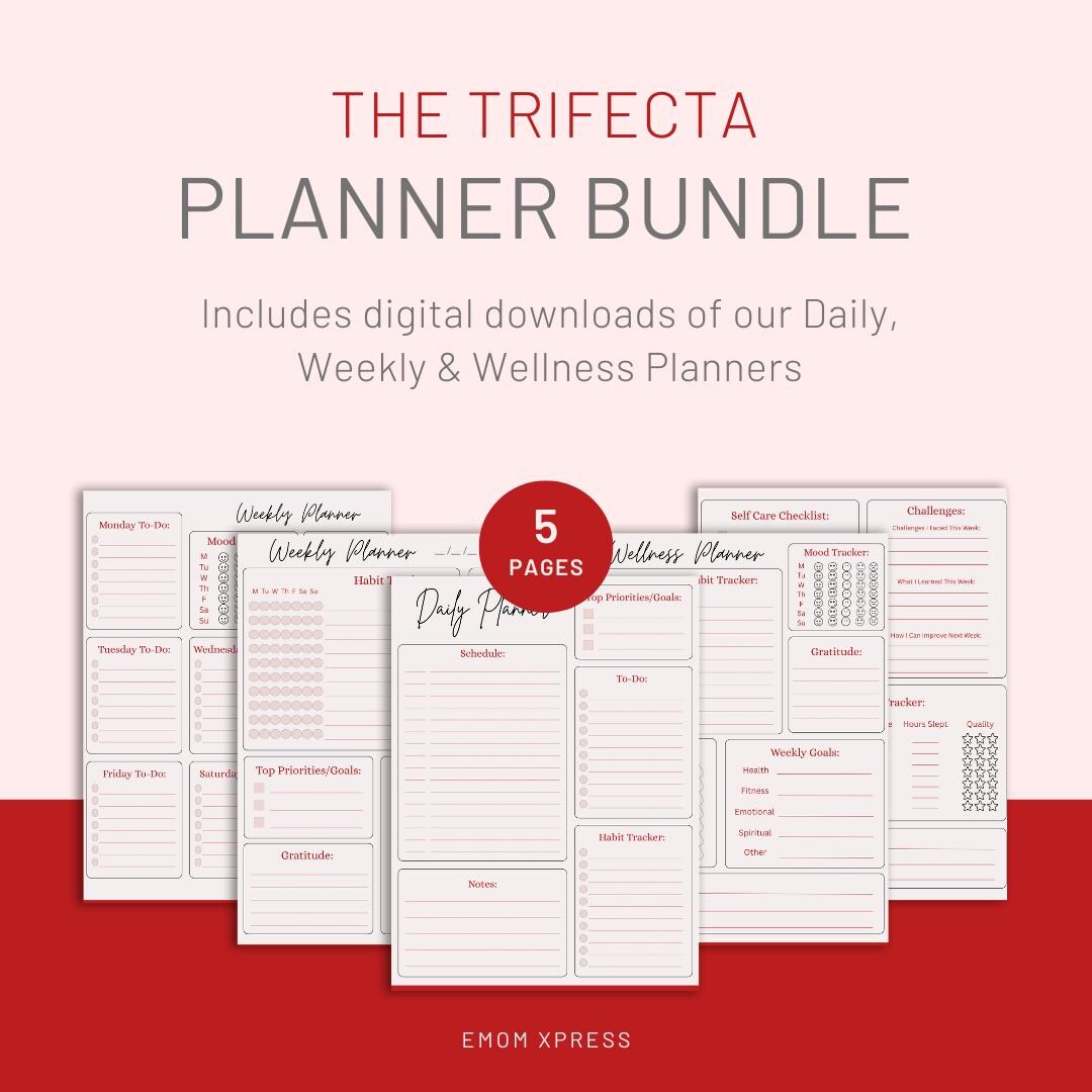 Planner Bundle Printable | Daily Weekly Wellness Planners ...