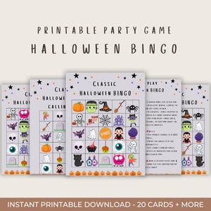 Printable Halloween Bingo Game: Spooky Party Activity (Instant Download