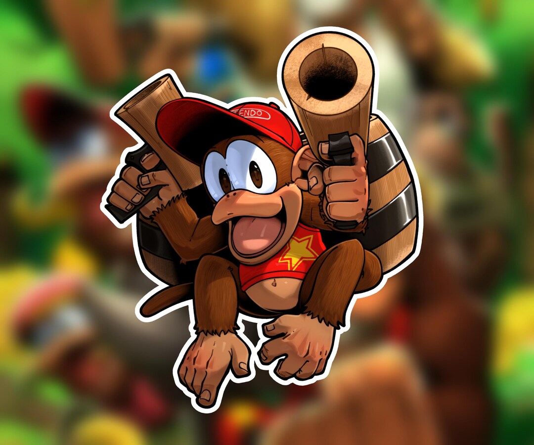 Waterproof Red Hat Monkey Sticker for Water Bottle - Etsy