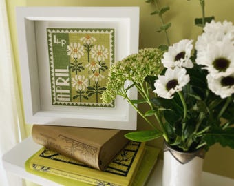 April Birth Month Stamp Counted Cross Stitch Kit