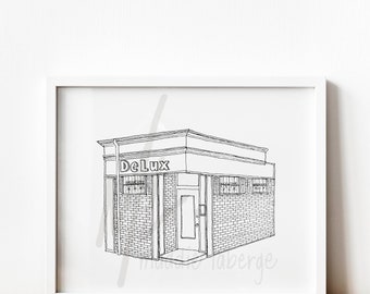 DeLux Cafe, South End, Boston MA Print