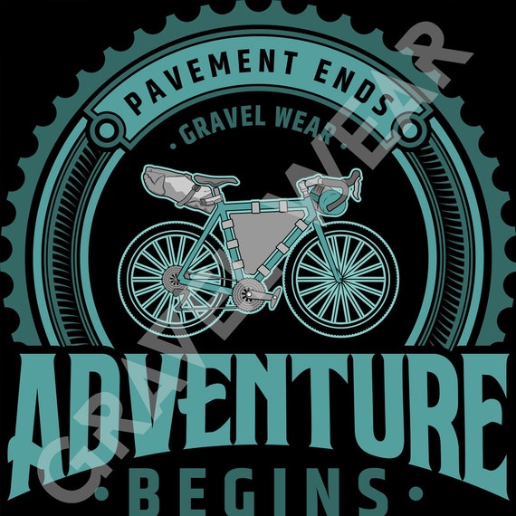 Bike Bikepacking Graphic T-shirt Pavement Ends Adventure