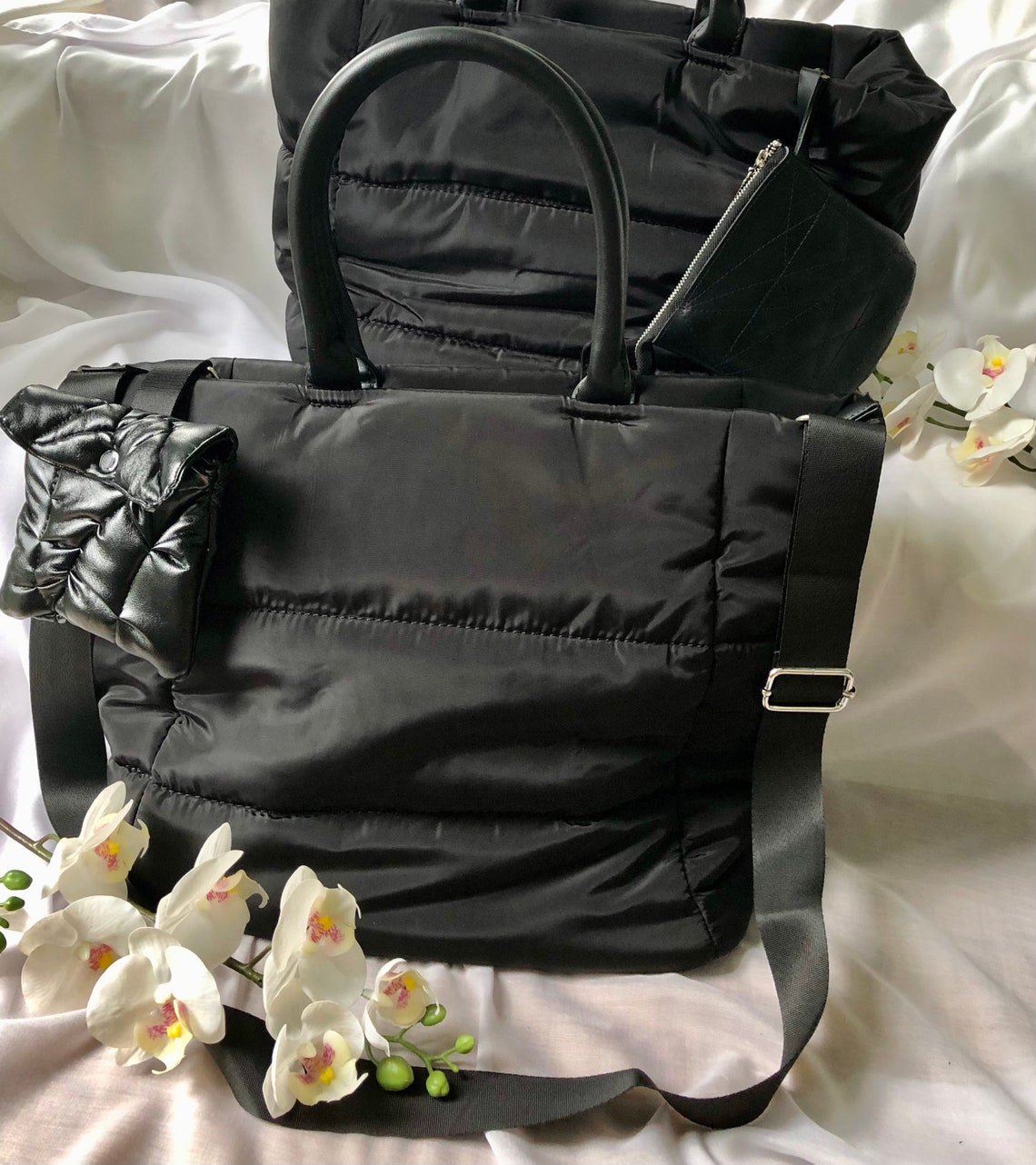 Quilted Bag Shoulder Women Handbag Nylon Handbag Women Etsy