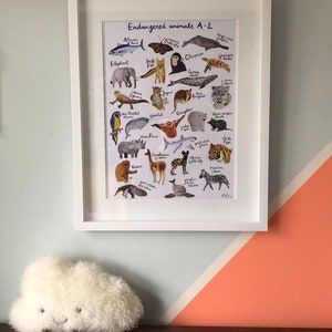 A4 Endangered Animals A-Z print (unframed)