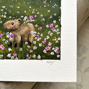 Original gouache capybara painting image 2