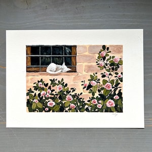 Rose-covered wall painting