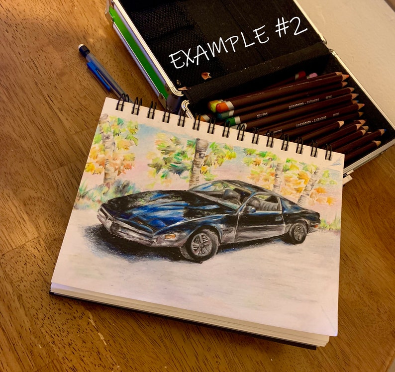 Custom car drawing personalized car painting custom car portrait gift for him original drawing