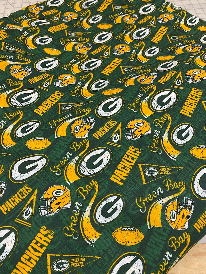Packer Material Green Bay Packer Cotton Fabric, 58 Inch Extra-wide...sold BY 1/2 Yard ...