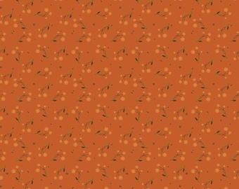 Adel in Autumn Berries Persimmon Yardage by Sandy Gervais for Riley Blake  Sold by the 1/2 yard