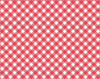 Bee Gingham - Cayenne Yardage by Lori Holt, Bee in my Bonnet,  for Riley Blake Designs.  3/8" diagonal.  Sold in 1/2 yard increments