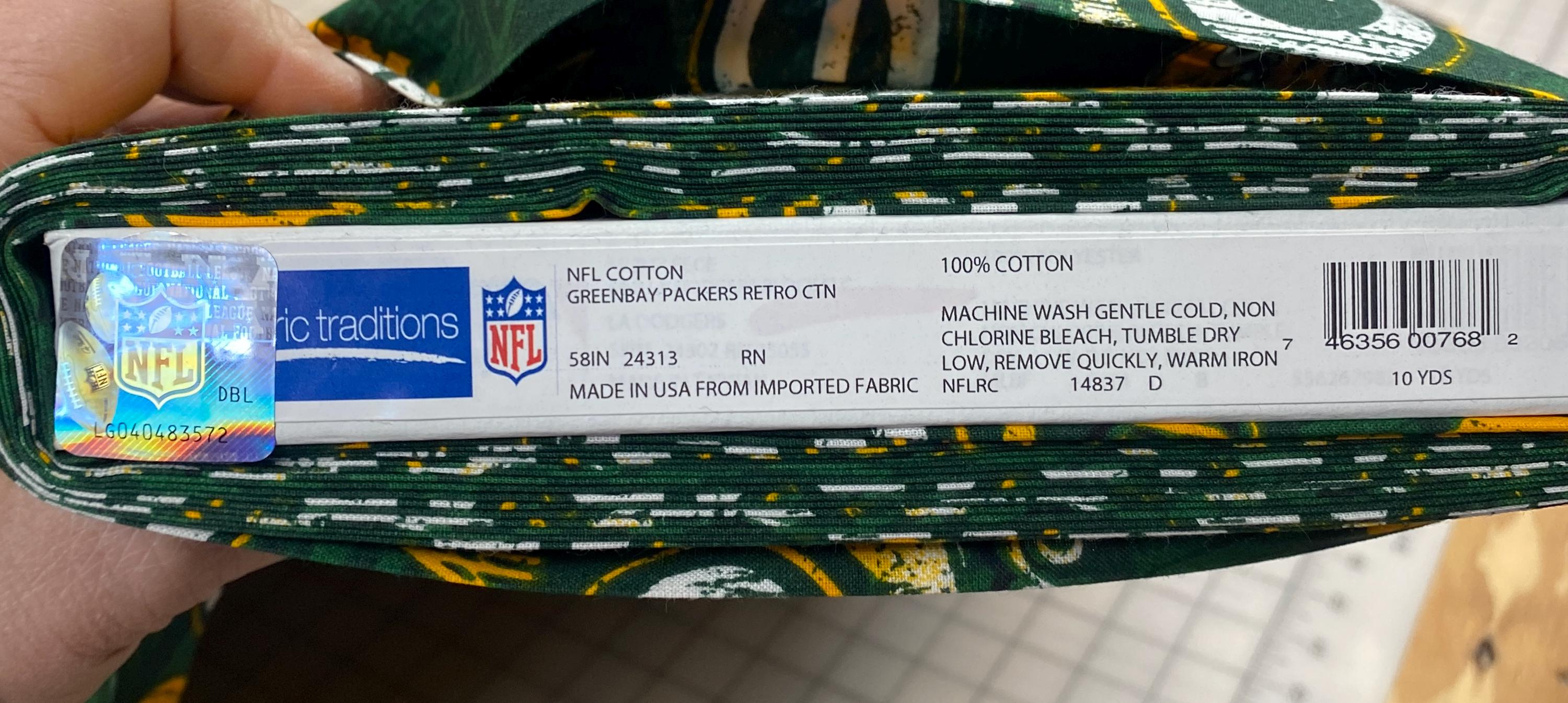 Packer Material Green Bay Packer Cotton Fabric, 58 Inch Extra-wide...sold BY 1/2 Yard ...