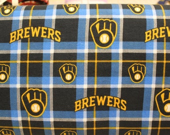 Milwaukee Brewers Flannel Fabric by Fabric Traditions...Sold in 1/2 yard increments