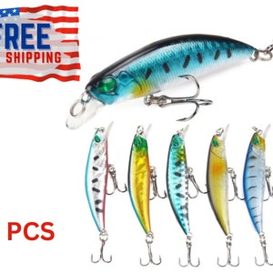 SET OF 5 Handmade Crankbait Fishing Lure Fishing bait Pike Perch Bass Lure for Predatory fish Daddy Gift Grandpa Boyfriend Father Brother