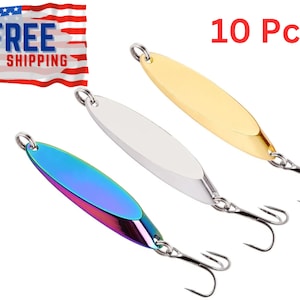 SET OF 10 Handmade wedge fishing lures for bass perch pike zander tarpon muskie saltwater freshwater predator lure perfect gift