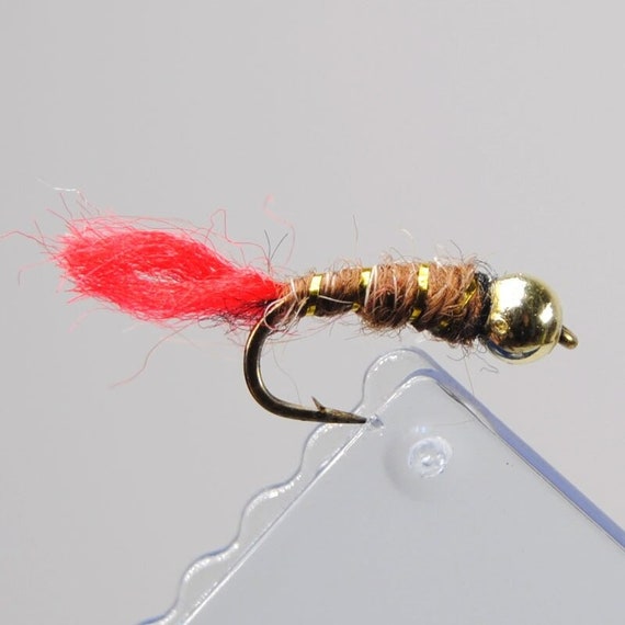 12 Pcs Handmade Flies High Quality Fishing Fly Bead Head Red Tail Buzzer  Nymph Trout Sea Trout Salmon Grayling River Lake Dam Stream Brook -   Canada