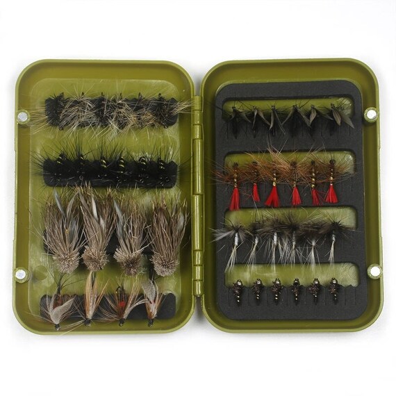 44pcs Handmade Fly Selection Box High Quality Fishing Fly Dry and Wet for  Trout Rainbow Trout Salmon Char Grayling River Lake Dam Stream -   Australia