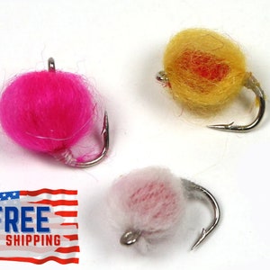 12 pcs Handmade flies High Quality Fishing Salmon egg imitation trout sea trout salmon grayling river lake dam stream brook