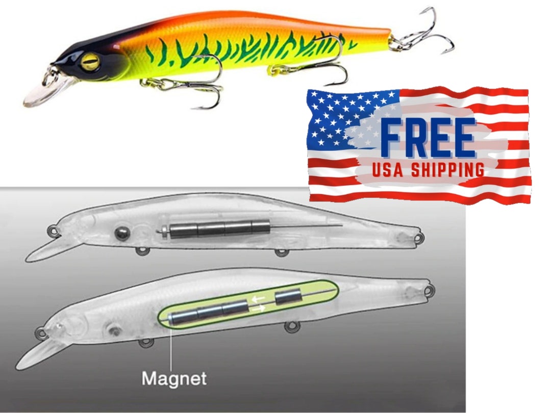 Handmade Magnet Weight Crankbait Fishing Lure Crank Bait Sinking Lure  Fishing Fan Gift Fishing Bait Musky Lunge Pike Zander Bass Perch 