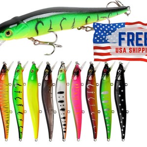 Handmade Minnow crankbait lure crank bait sinking fishing lure fishing fan gift fishing bait- musky lunge pike zander bass perch red fish