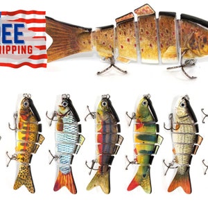 Handmade Jointed Fishing Lure Crankbait Swimbait Life-like swim action Fathers day gift Dad Husband Boyfriend Hard bait Pike Bass Perch