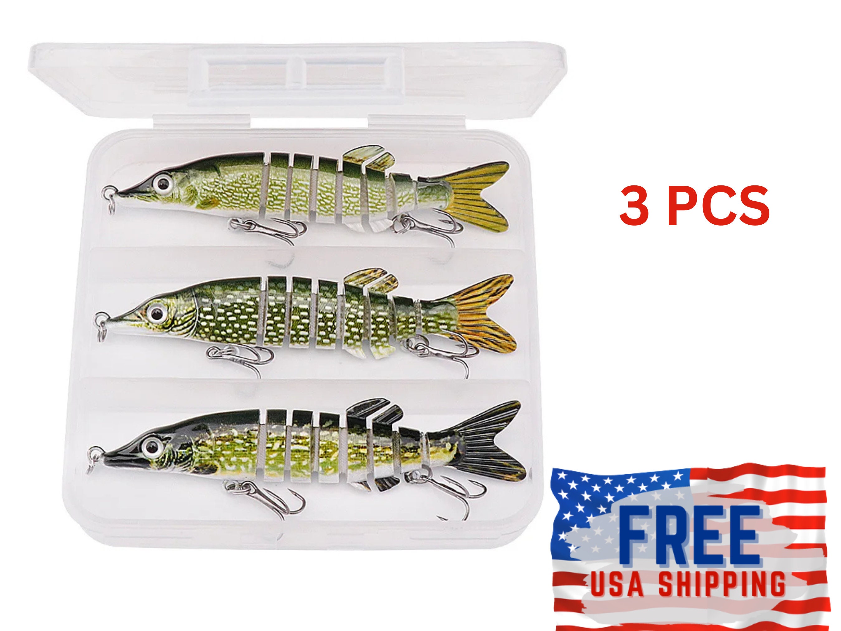 SET OF 3 Handmade Pike Multi-jointed Fishing Lures Crankbait Swimbait Life-like Lures Fisherman Gift Hard Bait Pike Perch Zander Bass - Etsy SET OF 3 Handmade Pike Multi-jointed Fishing Lures Crankbait Swimbait Life-like Lures Fisherman Gift Hard Bait Pike Perch Zander Bass - Etsy