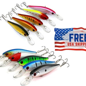 SET OF 10 Handmade Crankbait Fishing Lures Hard Bait Minnow Crank Pencil Multifunction Bass Trout Pike Sea Fishing Bait Artificial bait