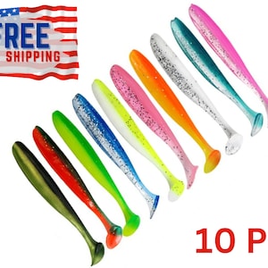 10 piece set of handmade fishing lure soft silicone swimming for bass perch pike zander freshwater saltwater lure fishing lure