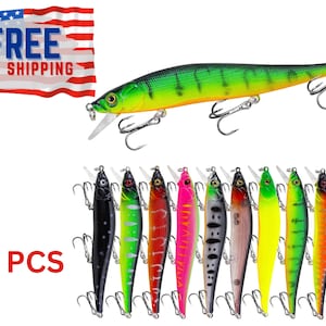 SET OF 10 Handmade 11.5cm Crankbait Fishing Lures Hard Bait Minnow Crank Pencil lure Bass Trout Pike Sea Fishing Bait Artificial bait