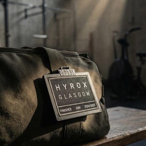 Porta toppe HYROX per borsa con tempo di completamento