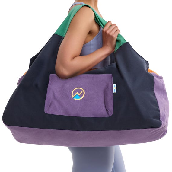 JoYnWell USA Extra Large Yoga Mat Bag: 12oz Canvas Tote, Full Zip, 3 Pockets - Pilates, Bolster, Blocks - Thick Mat Carrier