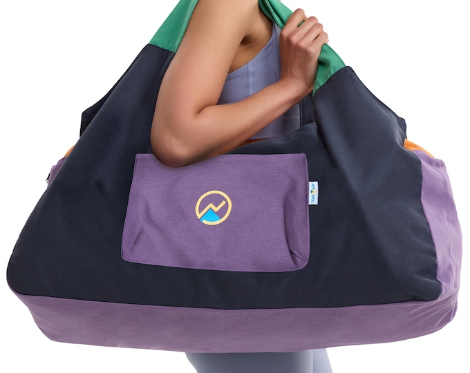 JoYnWell USA Extra Large Yoga Mat Bag: 12oz Canvas Tote, Full Zip, 3 Pockets - Pilates, Bolster, Blocks - Thick Mat Carrier