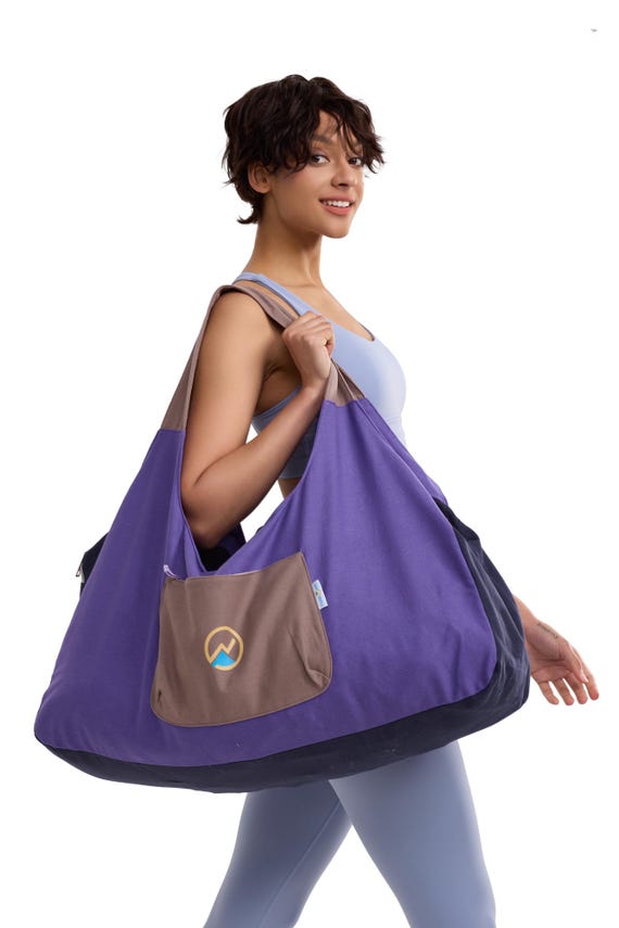 Extra Large Yoga Bag and Pilates Bag, 12oz Canvas Yoga Mat Bag, Carrier & Holder, Gym Duffle Tote for Bolster, Blocks, Yoga Gift