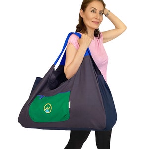 Yoga Mat Bag Exercise Carrier Cotton Tote Adjustable Strap Full Zip Shoulder Bag 