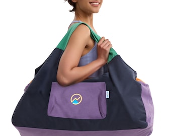 JoYnWell AU Extra Large Yoga Mat Bag: 12oz Canvas Tote, Full Zip, 3 Pockets - Pilates, Bolster, Blocks