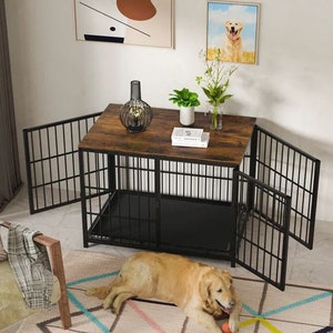 Durable Wood and Metal Dog Crate for Different Breeds – Ensuring Long-Lasting Reliability, 3 Doors Premium Dog Kennels