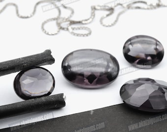 Spinel Buff Top Cut Gray Color Heat Resistant Lab Quality Loose Gemstone