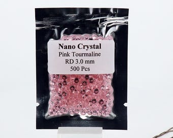 Round Tourmaline Pink Nano Crystal Heat Resistant Synthetic Gemstone 1.5-5.5mm