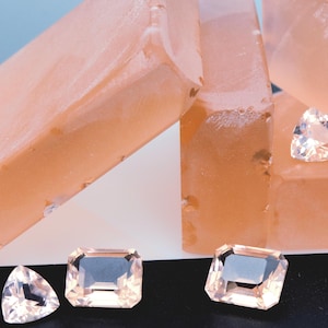 Rough Peachy Pink Nano Gems Heat Resistant Synthetic Morganite Peachy Pink To Pink Color Change Raw Gemstone #MG2