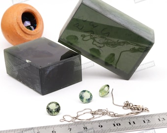 Rauer Waldgrüner Turmalin-Nanokristall-künstlicher Edelstein hitzebeständig bis zu 950 Celsius TFGD