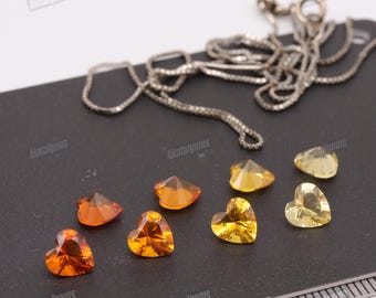 Herz Citrin Nano Kristall Edelstein Madeira, Palmeira, Golden, Golden Yellow Lab erstellt lose Stein (4 mm / 5 mm / 6 mm)