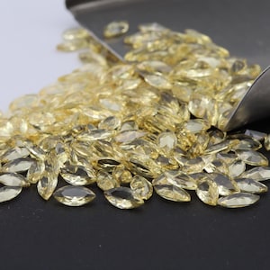 2x4mm-3x6mm Marquise Citrine Golden Yellow Nano Crystal Heat Resistant Synthetic Citrine Lab Loose Gemstones  #CVL