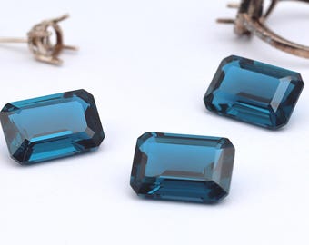 Octagon Indicolite Blue Tourmaline Nano Crystal Heat Resistant Artificial Indicolite Lab Stones  #GSM4
