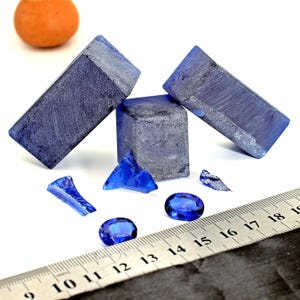Safira azul escura nano cristal resistente ao calor facetado safira bruta imitação de pedras preciosas soltas (tamanhos de corte de até 15,0 mm) #D16