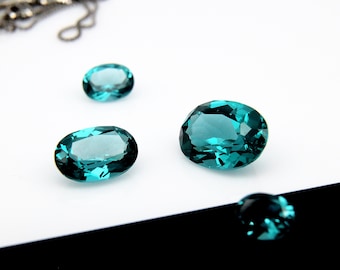 Oval Seafoam Green Paraiba Nano Crystal Heat Resistant Synthetic Tourmaline Stone 2x3mm-12x16mm