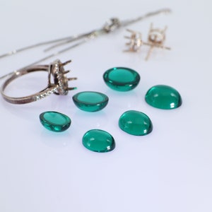 Oval Shape Cabochon Blue Emerald Nano Crystal Gem Heat Resistant Loose Stone For Fashion Jewelry
