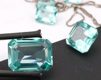 Aqua Grün Turmalin Nano Kristall: Ofensicherer künstlicher achteckiger Labradorit-Stein 6 x 6 mm-13 x 18 mm