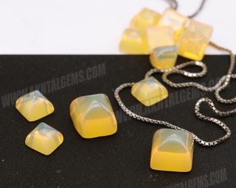 Quadrat Pyramide Opal Honig Nano Kristall Cabochon Synthetischer Goldgelber Edelstein