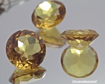Golden Brown Round Cut Nano Crystal Heat Resistant Loose Gemstone 4.0-10.0mm