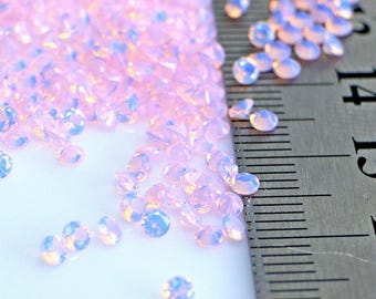 1.0-5.0 mm ラウンドカット ミルキーピンク ナノオパール 耐熱人工オパールクリスタル ナノ宝石