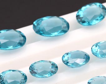 Rundschliff Neon Blau Turmalin Nano Kristall Ofen Proof künstliche Paraiba Lab Edelstein 4 mm-15 mm